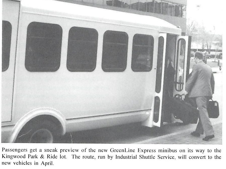 GreenLine Express minibus in Kingwood Park & Ride